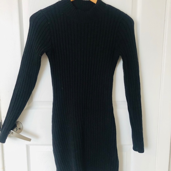 Cable Knit black sweater dress - Picture 1 of 4